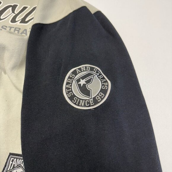 Vintage Famous Stars & Straps Hoodie Sweatshirt Mens XL 27x29 Y2K Gray Snap - Picture 11 of 16